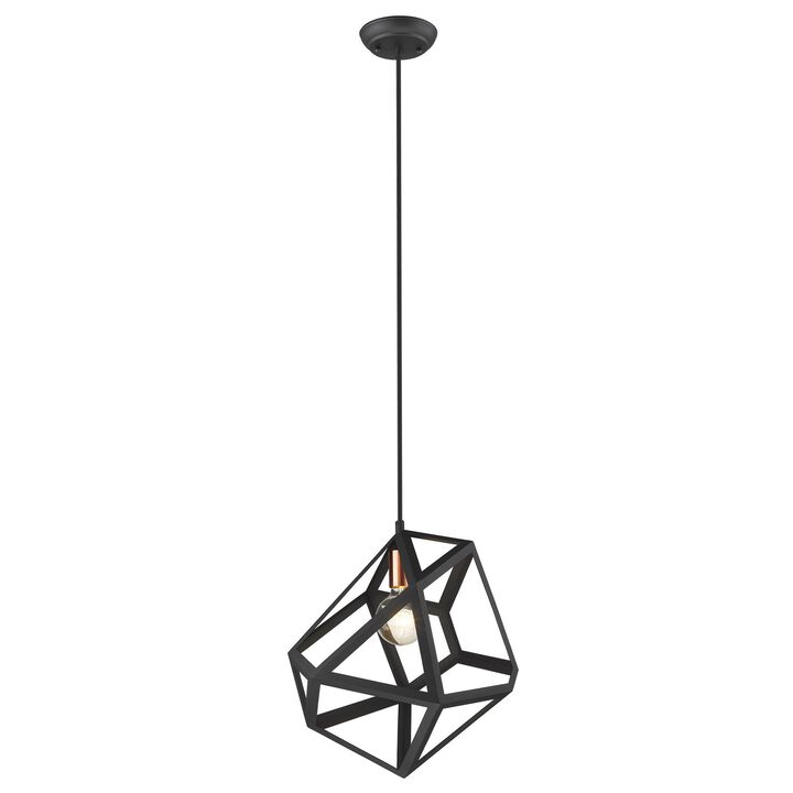 Hivvago Hedron 1-Light Matte Black Pendant