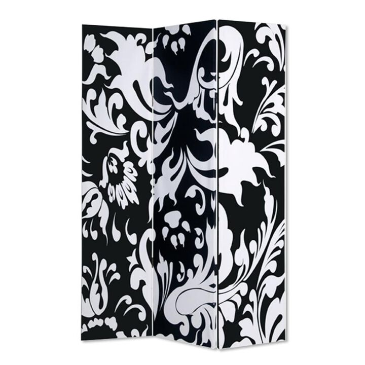 Folding Wood and Canvas 3-Panel Screen for Modern Home and Office Decor