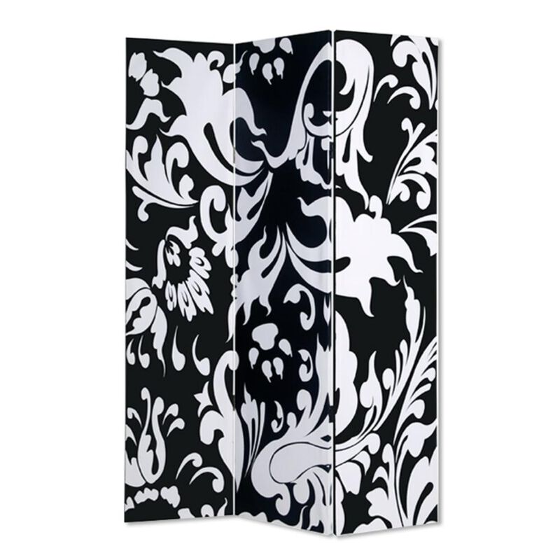 Folding Wood and Canvas 3-Panel Screen for Modern Home and Office Decor