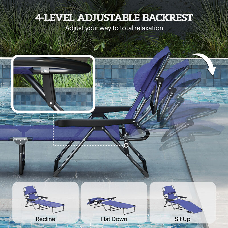 Hivvago Adjustable Reclining Patio Lounge Chair image number 4