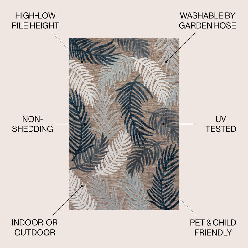 Montego High-Low Tropical Palm Area Rug