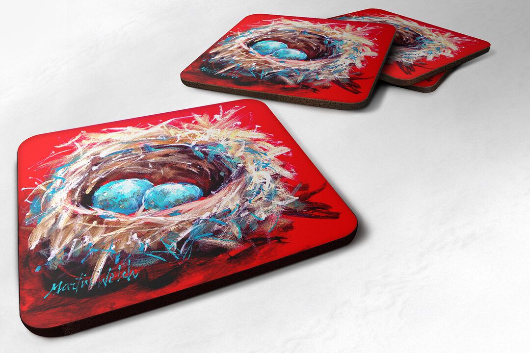 Caroline's Treasures MW1024FC Bird Egg-Stra Speical Foam Coasters (Set of 4), 3.5 H x 3.5 W, Multicolor