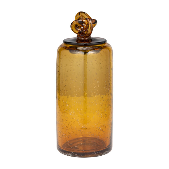 Glass 12" Jar W/ Knot Lid