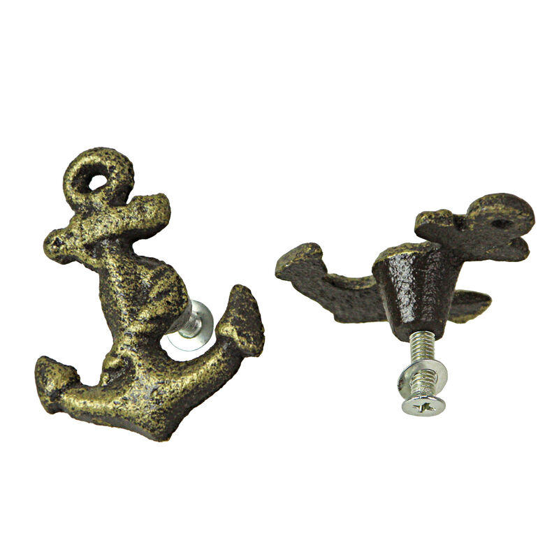 Zeckos Set of 6 Rustic Bronze Finish Cast Iron Ship Anchor Drawer Pulls - Elevate Your Home Decor with Classic and Durable Nautical Accents Measuring 2.25 Inches, Perfect for Cabinets and Dressers image number 5