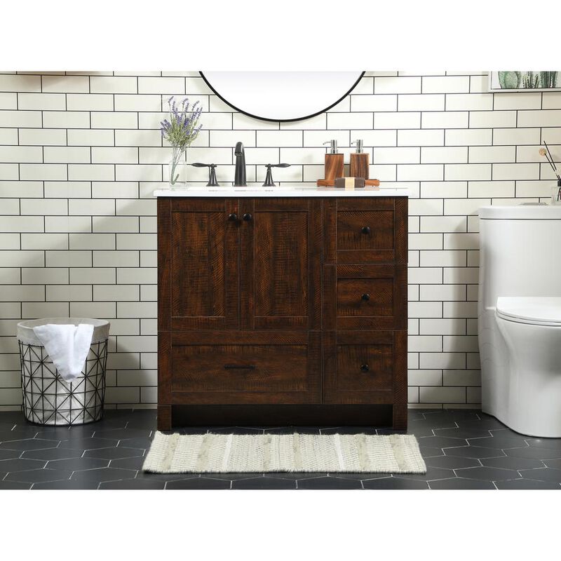 Elegant Kitchen and Bath 36 inch Single bathroom vanity in expresso