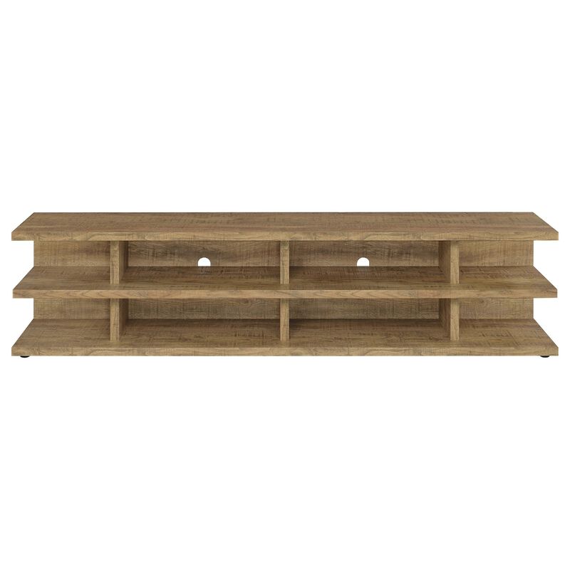 Carie TV Stand Media Console, 2-Tier Open Shelves, Wood image number 0