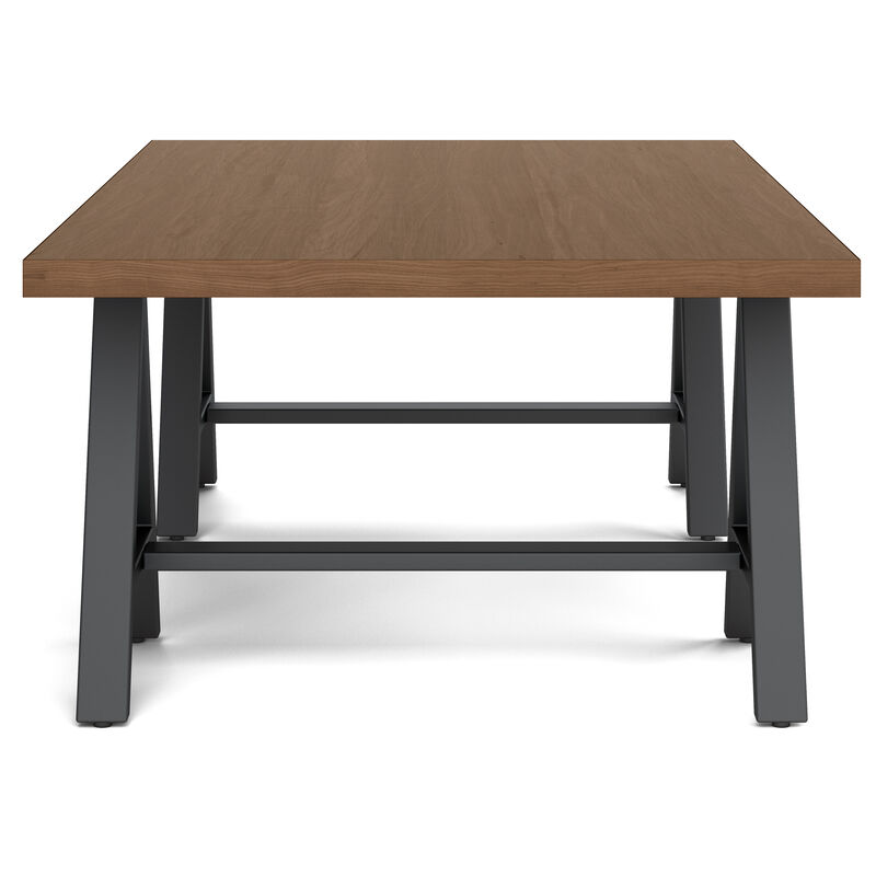 Sawhorse 48 inch Wide Rectangle Industrial SOLID WALNUT WOOD and Metal Coffee Table  in Walnut