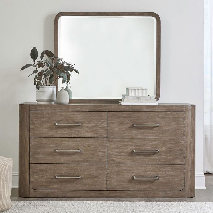 Liberty Furniture South Bend Bedroom Dresser & Mirror Set Contemporary - Burnished Clay
