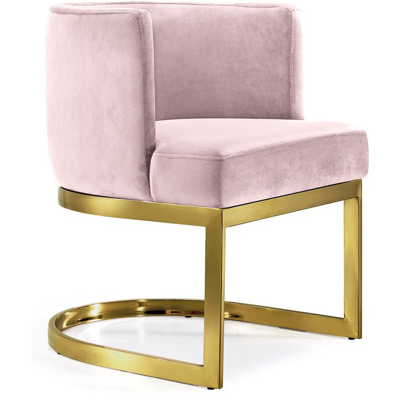 Meridian Furniture Gianna Pink Velvet Dining Chair