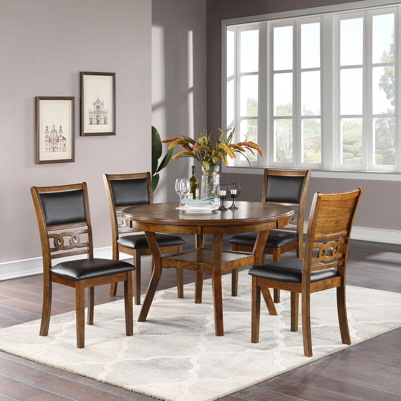 Streamdale Set Of 2 Upholstered Dining Chair In Walnut Finish