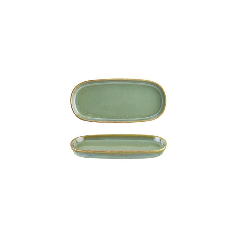 Sage 8.5" x 4" x h:0.75" Oval Green Porcelain Platter