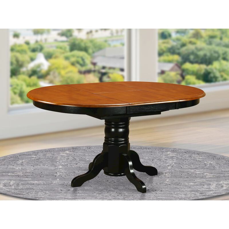 Kenley Oval Single Pedestal Oval Dining Table 42"x60" with 18" Butterfly Leaf