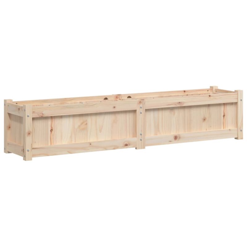 vidaXL Garden Planter Box - Solid Pine Wood, Rectangular Flower Pot - Outdoor/Patio/Garden 59.1" x 12.2" x 12.2" - Decorative Wooden Plant Container