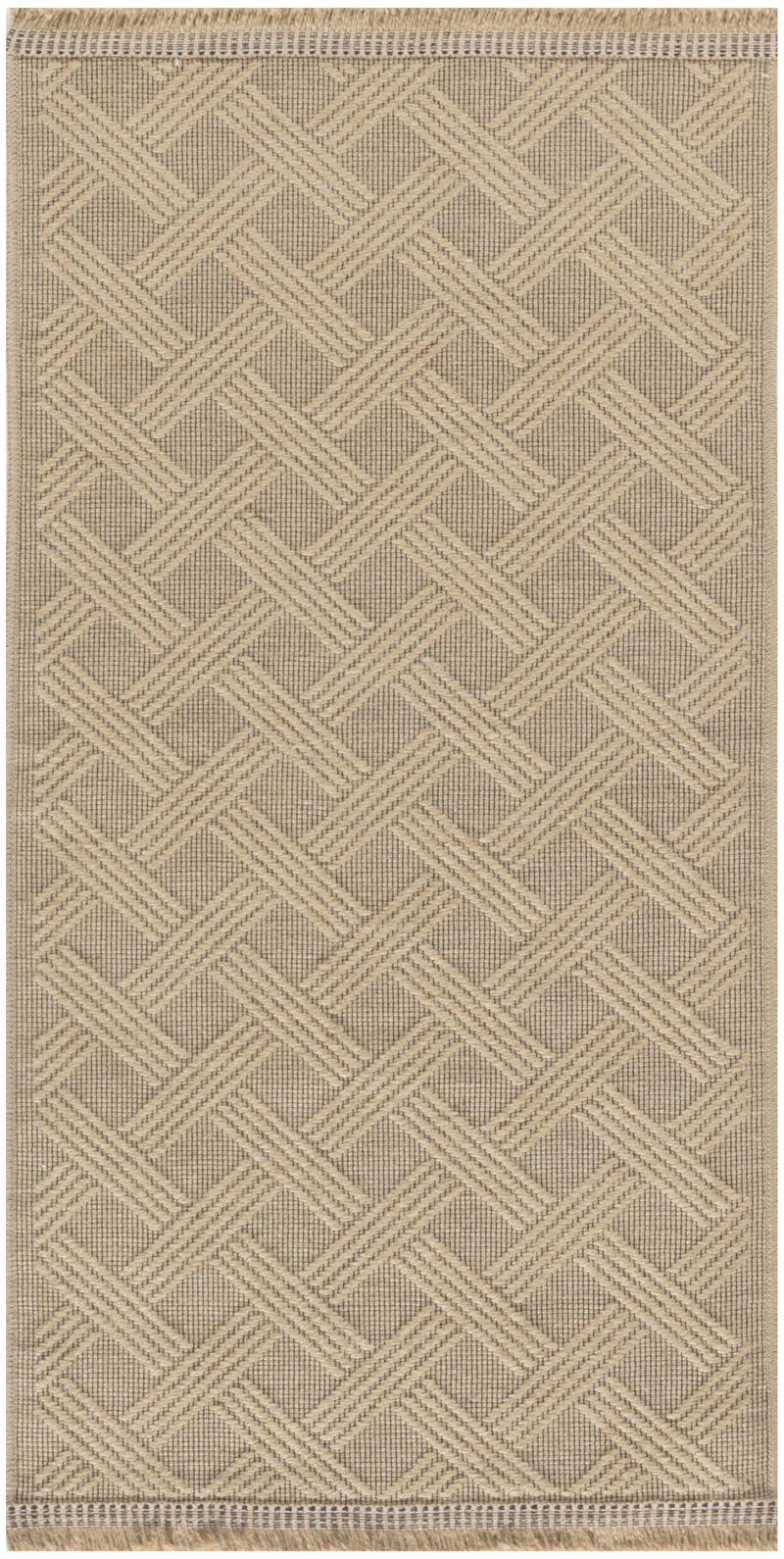 HomeRoots Geometric Flatweave Non Skid Area Rug With Fringe image number 2