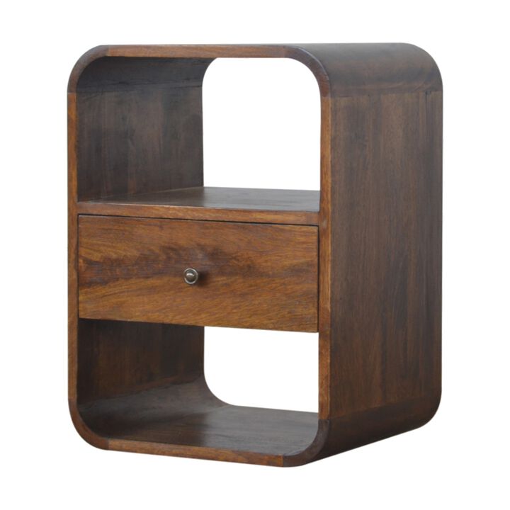 Artisan Furniture Chestnut Curved Edge 1 Drawer Nightstand