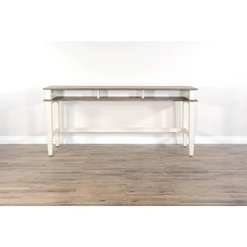 Sunny Designs Pasadena Farmhouse Mahogany Console Table in Off White/Light Brown