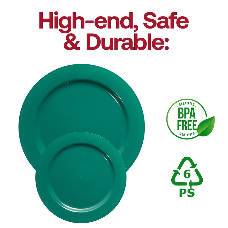 7.5" Solid Green Holiday Round Plastic Salad Plates (240 Plates) image number 4