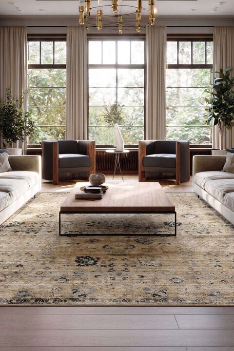 Ariel Lizabeth Taupe 9' x 12' Rug