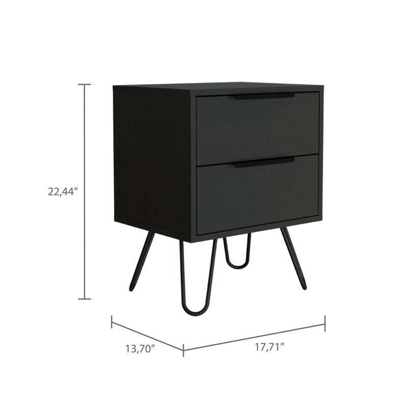Streamdale Augusta 2 Nightstand, Four Legs, Two Drawers