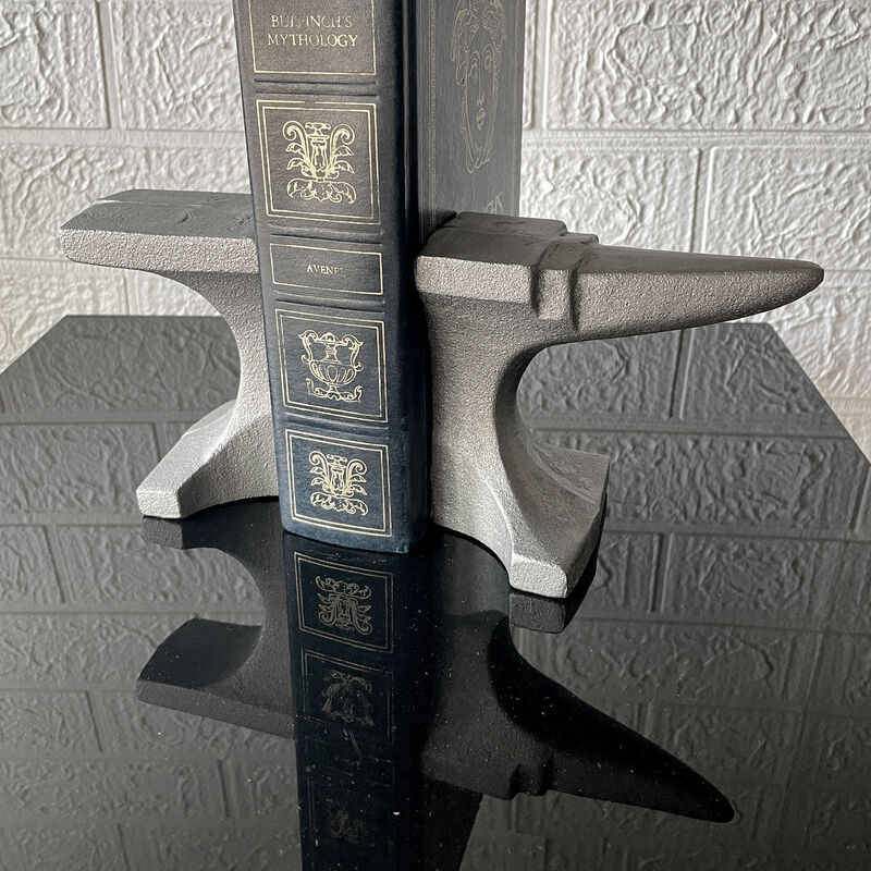 Cast Iron Anvil Bookends Set of 2 with Smooth Flat Top - 8" L Book Holders image number 6