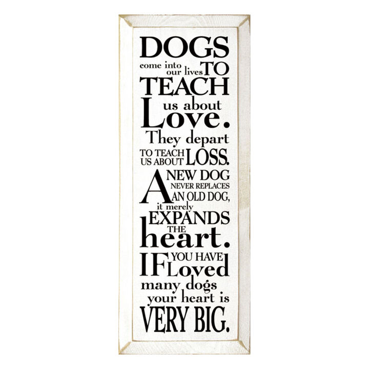 Pet Lover Wood Sign Dogs Teach Us About Love Inspirational Wall Hanging