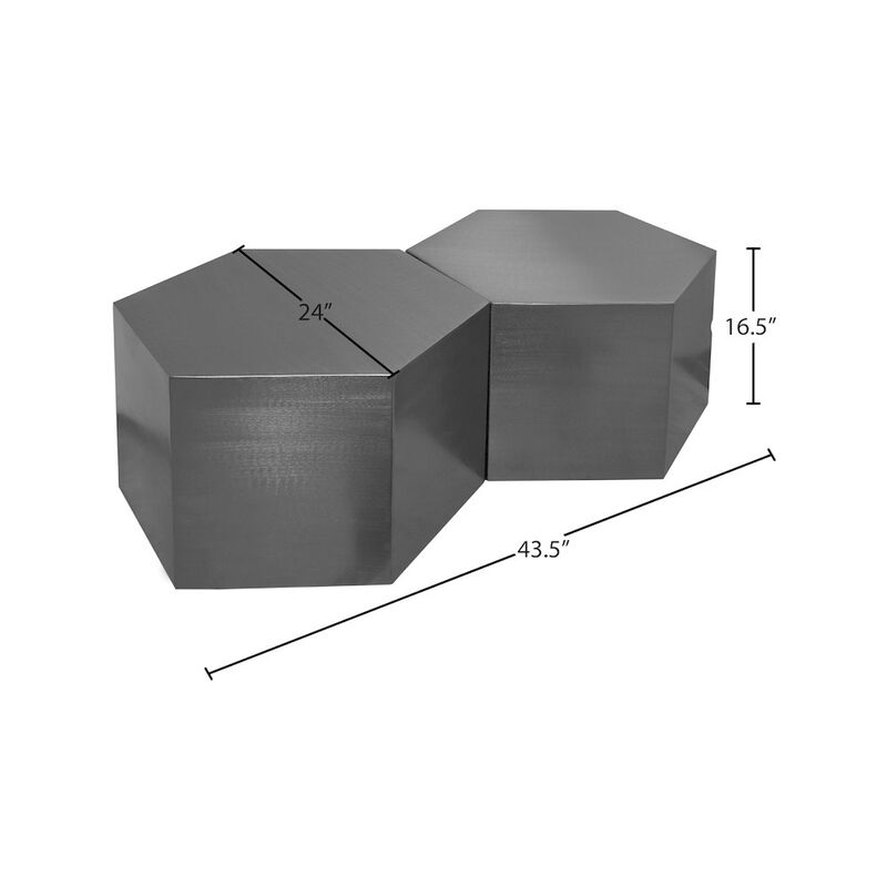 Meridian Furniture Hexagon Brushed Chrome Coffee Table