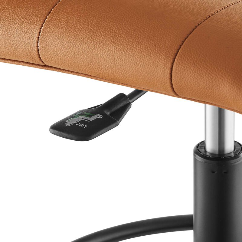 Modway Furniture - Prim Armless Vegan Leather Drafting Chair Black image number 4