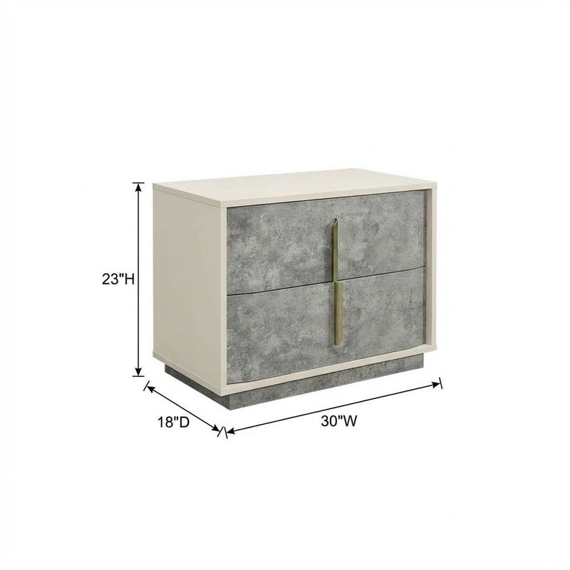 Michael Amini Pavira 2-Drawer Nightstand - Stone image number 5