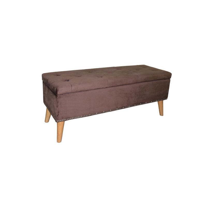 Premium Suede Upholstered Storage Bench &ndash; Comfortable Ottoman with Storage Space image number 3