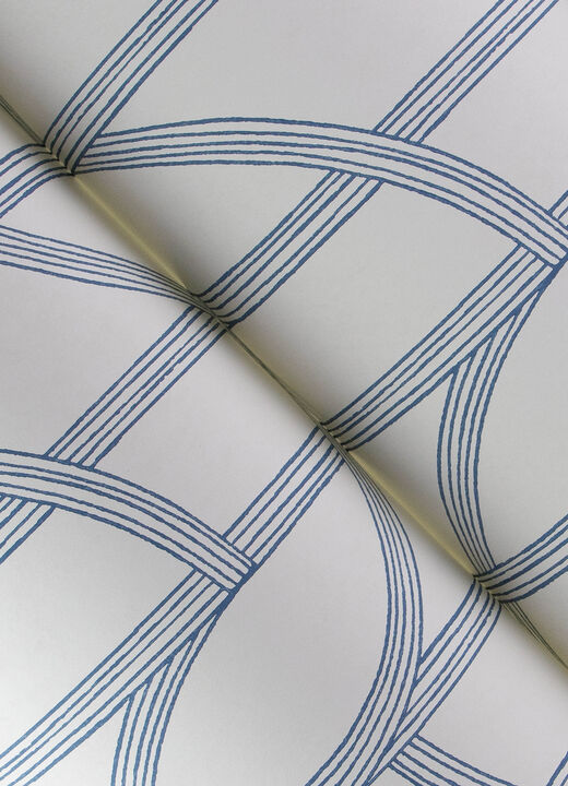 Salvo Navy Curved Contours Wallpaper