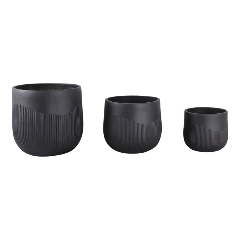 S/3 Resin Planters W/Ribbing image number 1