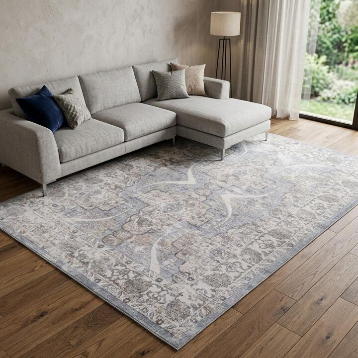 HomeRoots Abstract Distressed Area Rug