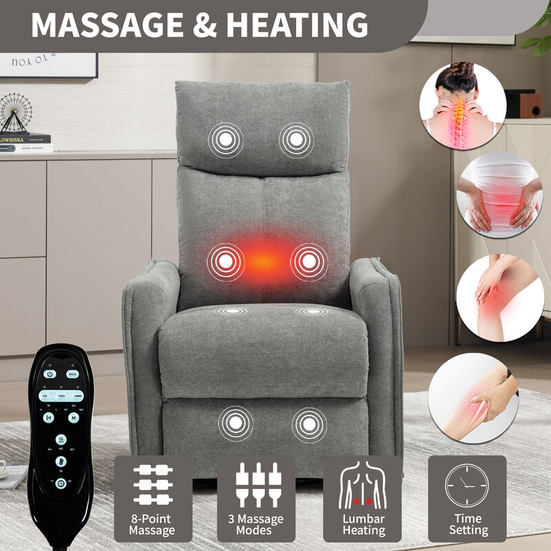 Merax 360&deg; Swivel Rocking Recliner with Massage & Lumbar Heat image number 6