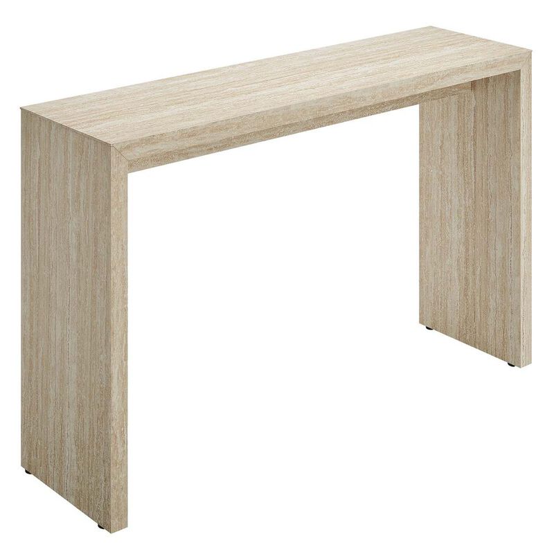 Mirella Faux Travertine Console Table image number 0