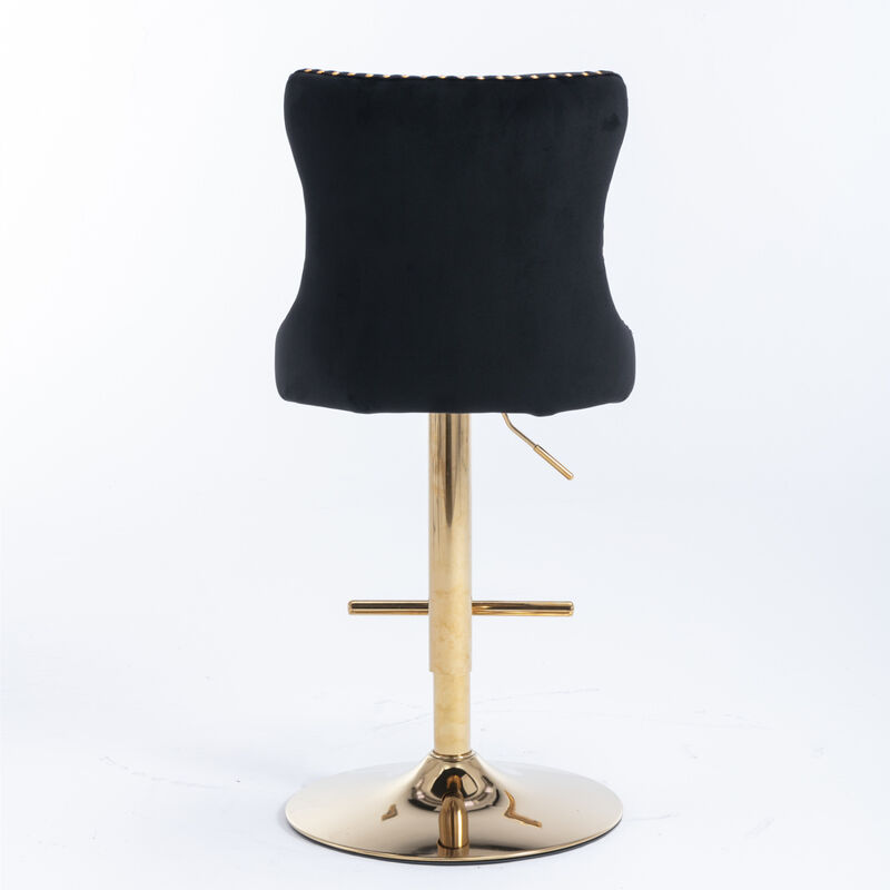 Streamdale Set of 2 Adjustable Velvet Bar Stools image number 7