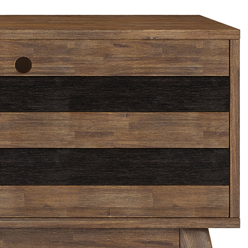 Clarkson SOLID ACACIA WOOD 60 inch Wide Mid Century TV Media Stand in Rustic Natural Aged Brown For TVs up to 65 inches