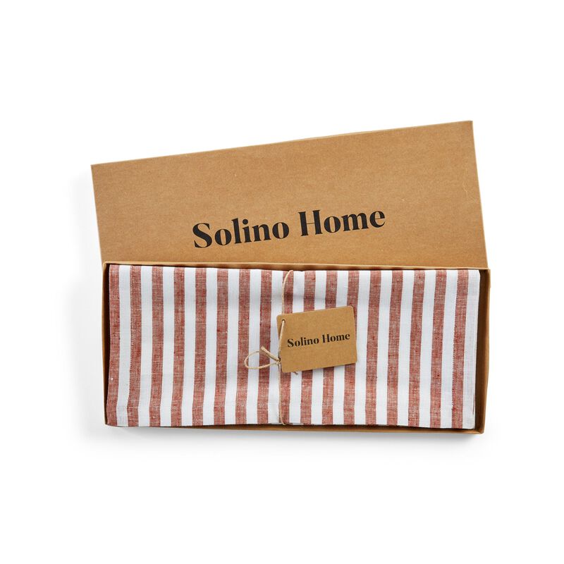 Christmas Linen Table Runner - Amalfi Stripe, Solino Home