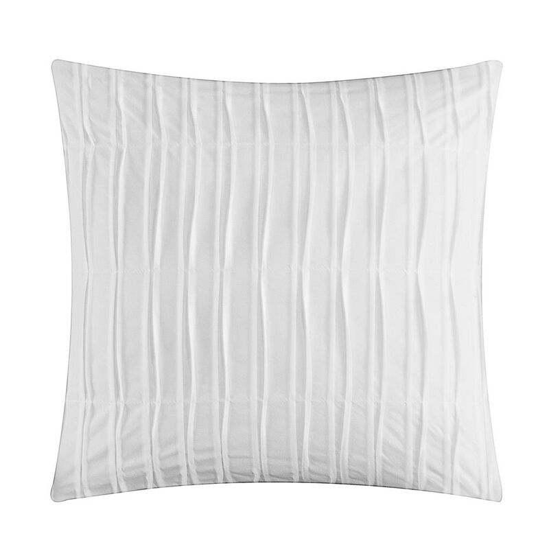 Chic Home Addison Comforter Set Jacquard Chevron Geometric Pattern Design Bed In A Bag White, Queen