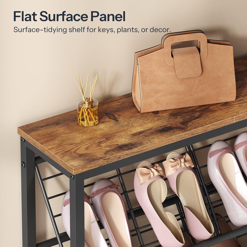 Adjustable 5-Tier Shoe Rack Holds 12-16 Pairs, Entryway Organizer image number 6