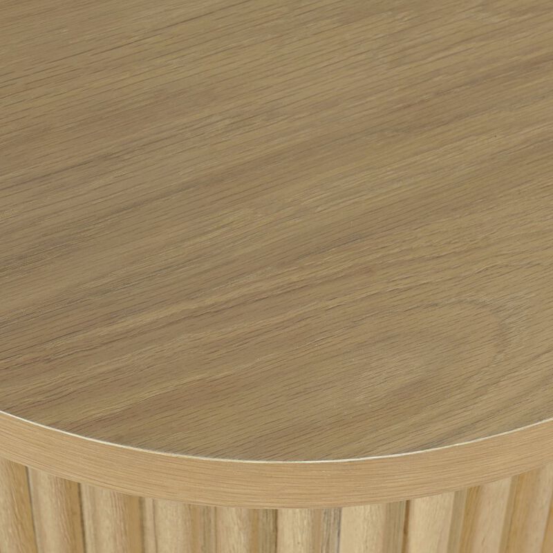 Jofran Auden 24 Round Mid-Century Modern Fluted Pedestal Base End Table