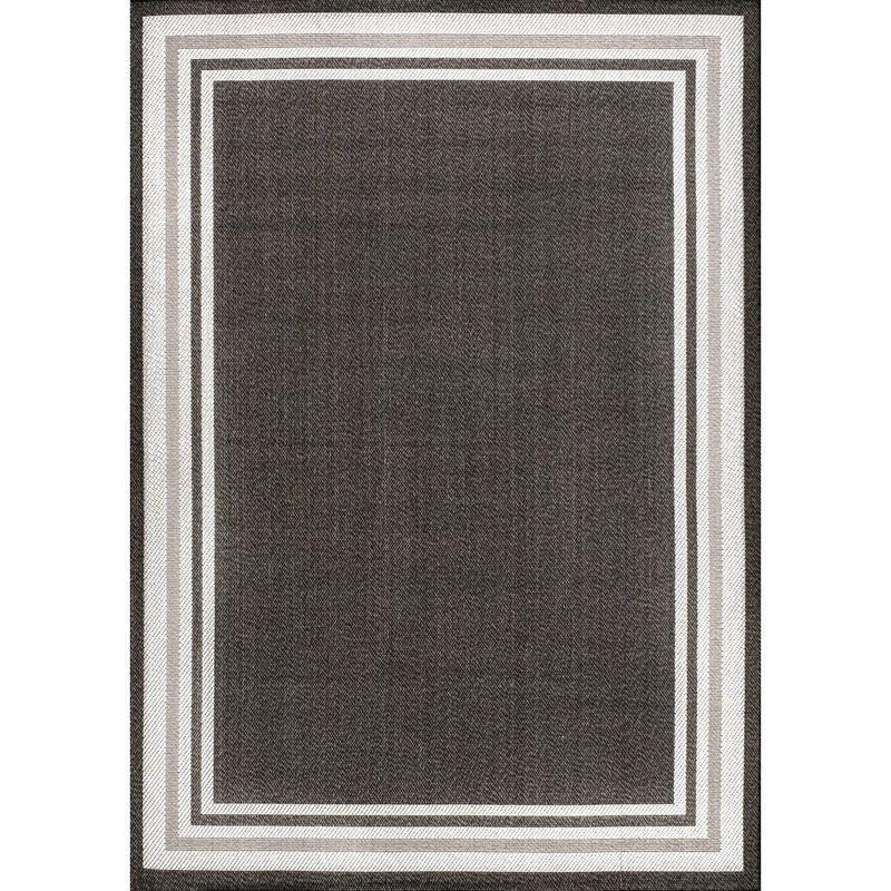 James Modern Border Stripe Indoor/Outdoor Area Rug
