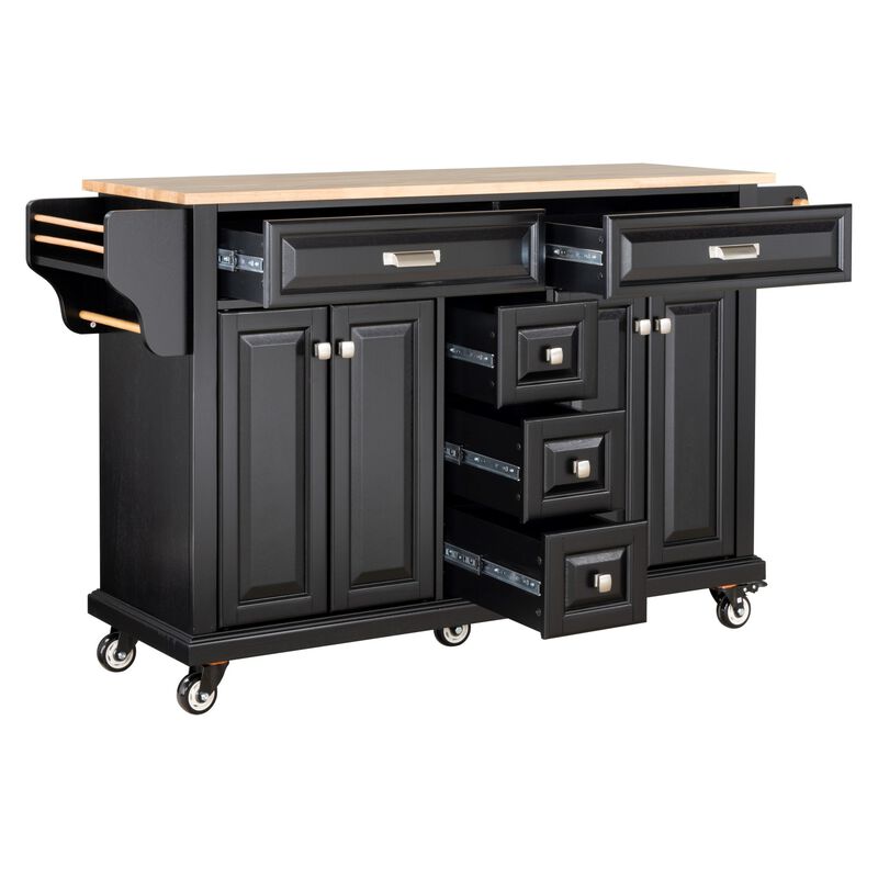 Streamdale Cambridge Natural Wood Top Kitchen Island with Storage image number 2