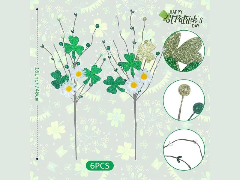 6 Pack Green Artificial Greenery Stems Wedding Centerpiece Decor image number 2
