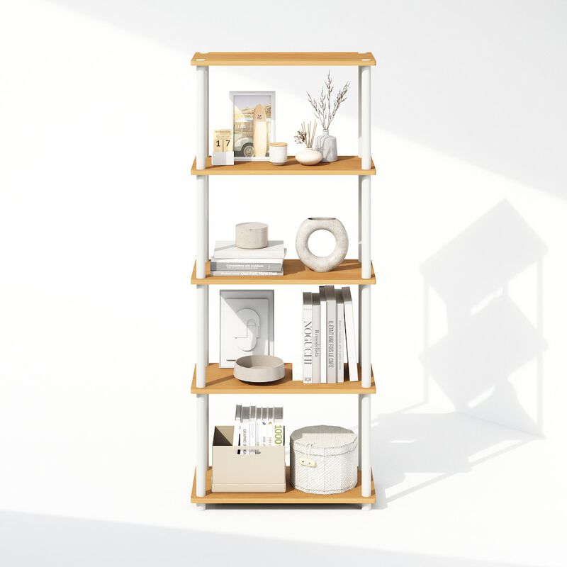 Turn-N-Tube 5-Tier Multipurpose Compact Display Rack, Shelving Unit, Bookcase