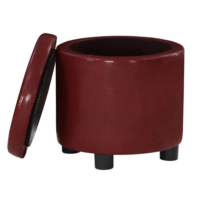 Convience Concept, Inc. Designs 4 Comfort Round Accent Storage Ottoman with Reversible Tray Lid