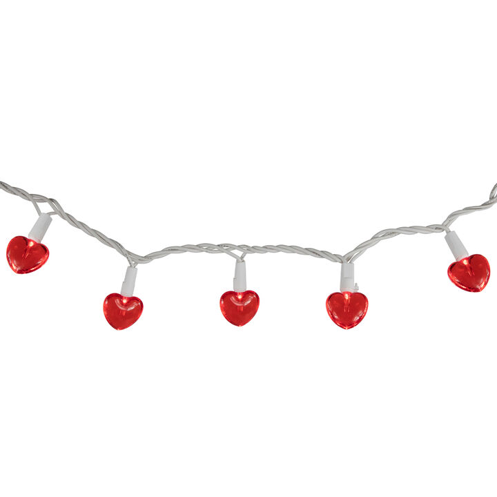 20-Count Red LED Mini Hearts Valentine's Day Lights - 4.75ft  White Wire