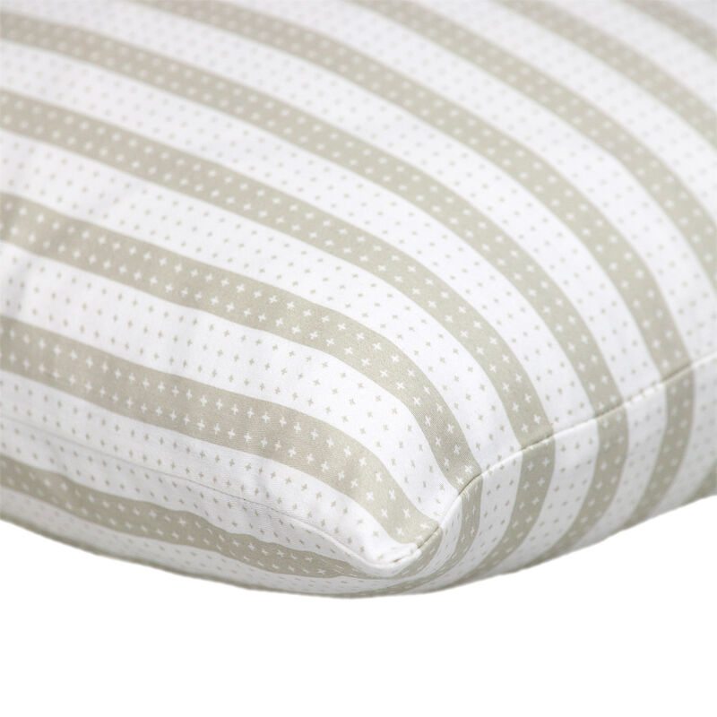HomeRoots 16" Taupe and White Striped Cotton Throw Pillow image number 3