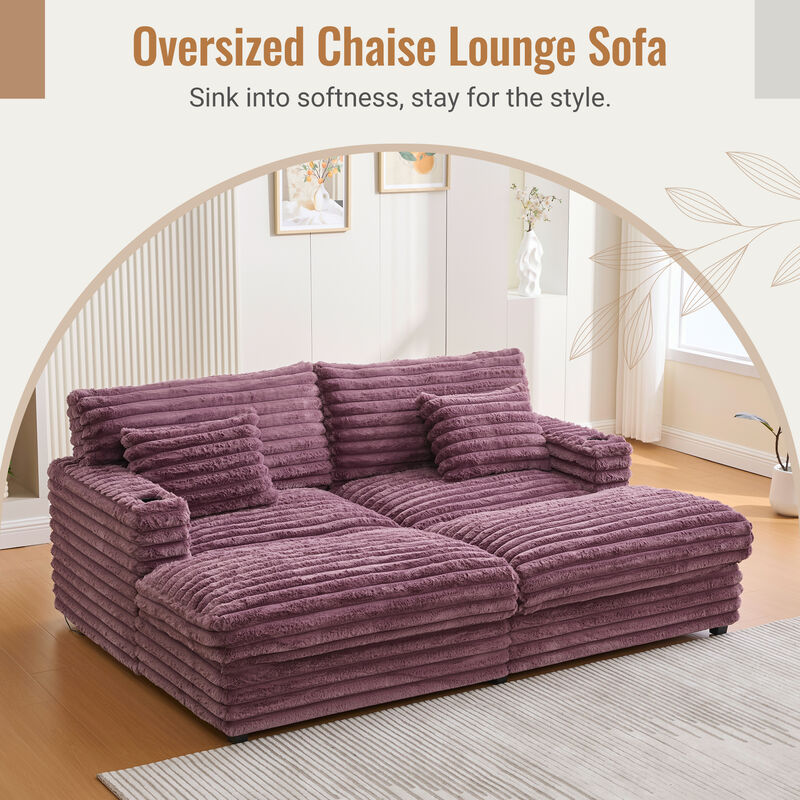 Oversized Chaise Sofa Loveseats image number 5