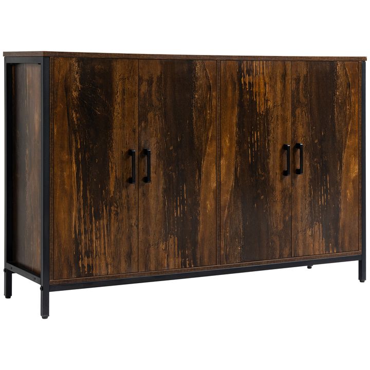 Rustic Brown Cabinet: Industrial Buffet Sideboard for Dining Room