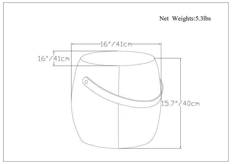 Ramsay 16 inch Wide Contemporary Irregular Footstool in Taupe Linen Look Fabric, Fully Assembled